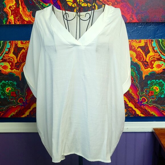 EE:some ~ Sz L ~ “Folded” Sleeve Shirt - Picture 2 of 7